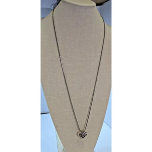 Brighton Alcazar Heart Silver & Crystal Lanyard Badge ID Holder Necklace